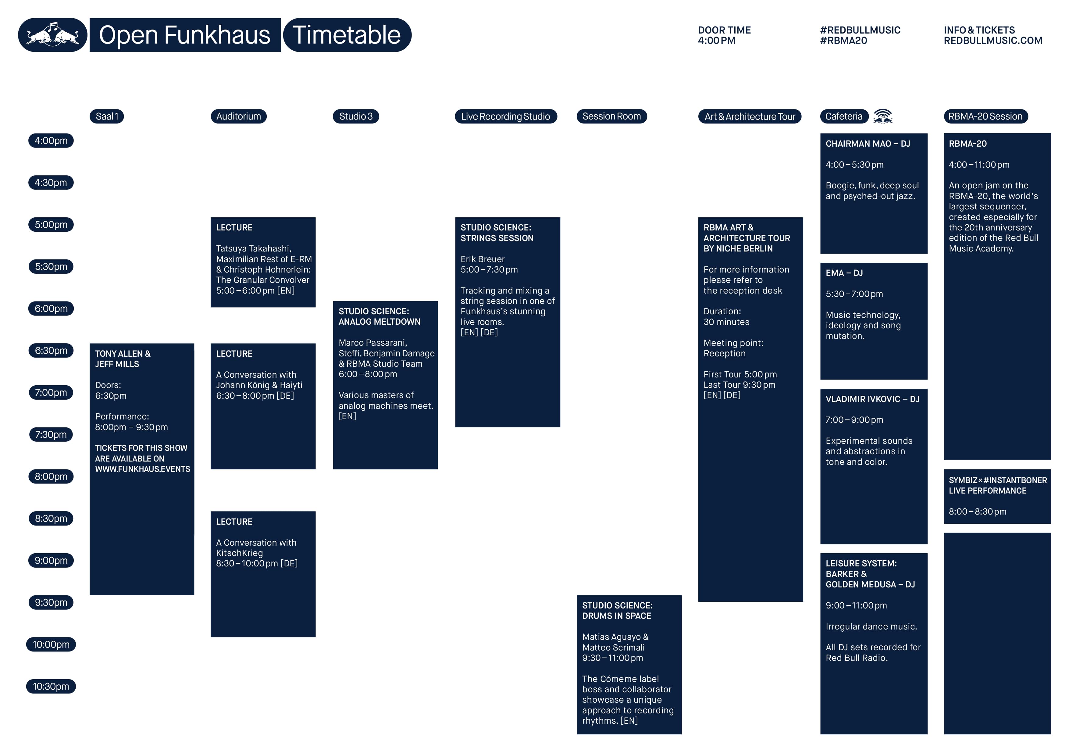 Timetable Open Funkhaus