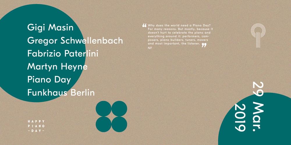 Tickets Gigi Masin, Gregor Schwellenbach, Fabrizio Paterlini, Martyn Heyne, live at Funkhaus in Berlin